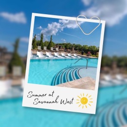 a swimming pool polaroid